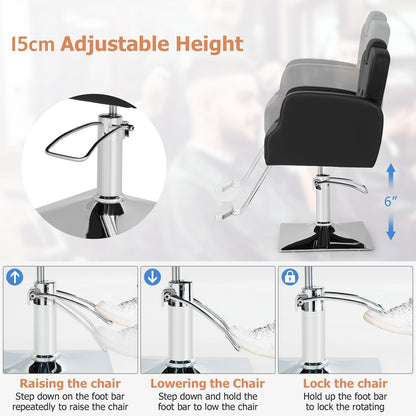 Heavy Duty Hydraulic Barber Chair Salon Chair with 360 Degrees Swivel