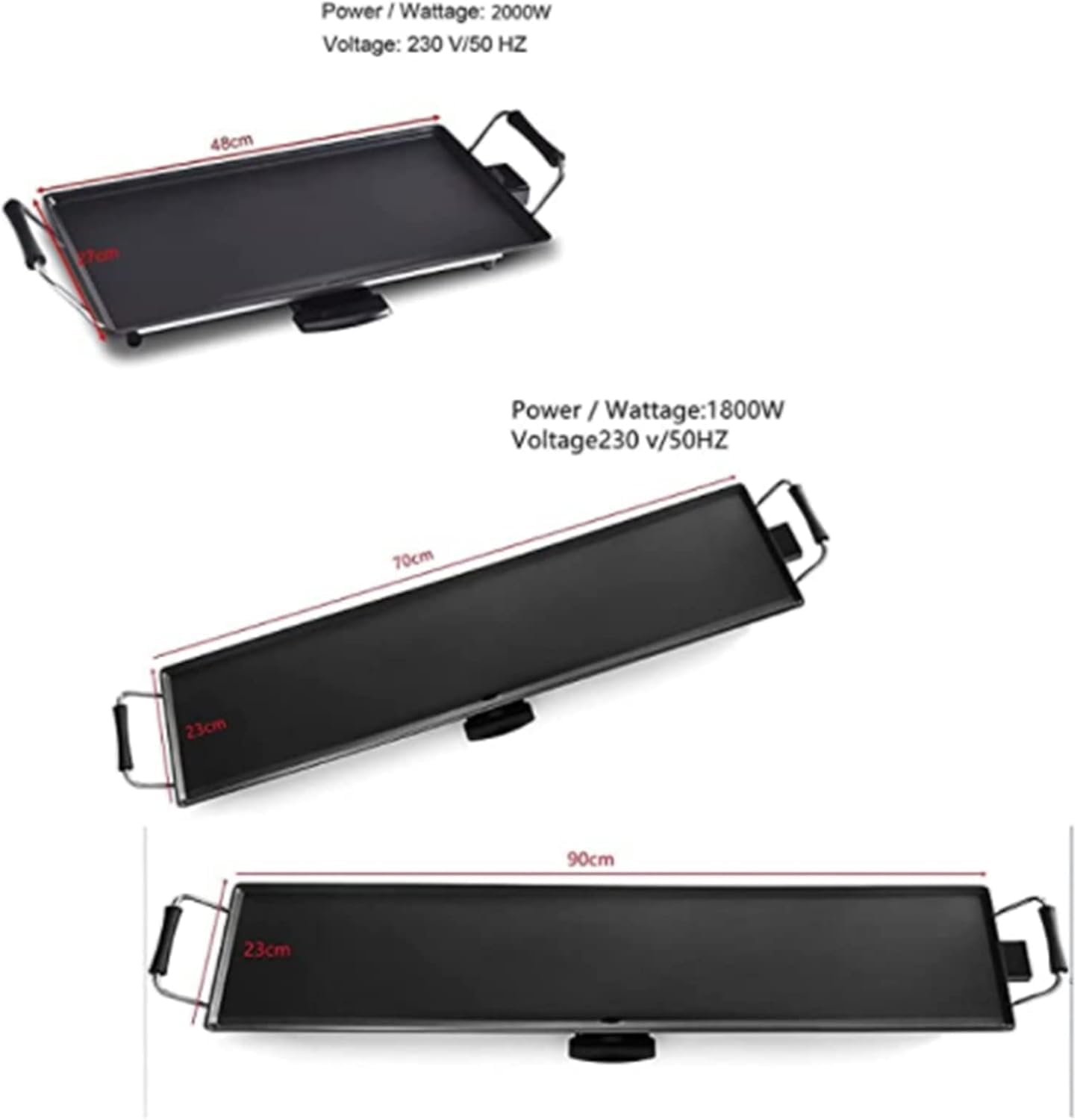 XL 70 x 23cm Electric Teppanyaki Table Griddle