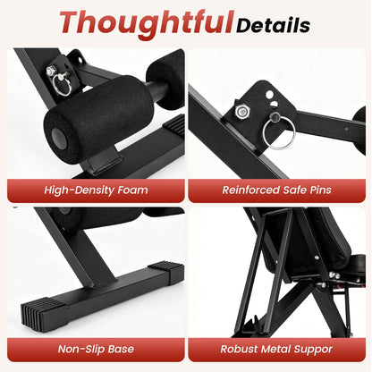 Adjustable Foldable Black Dumbbell Bench with PU Upholstery and Heavy-Duty Iron Frame
