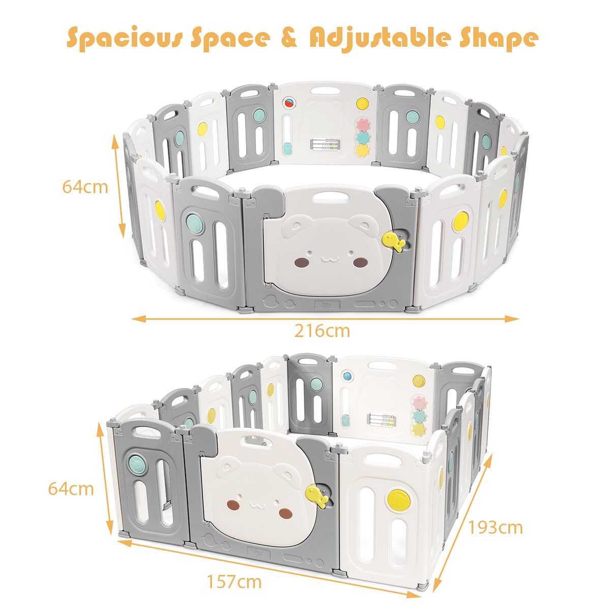 Toddler Playard Activity Center with Lockable Door