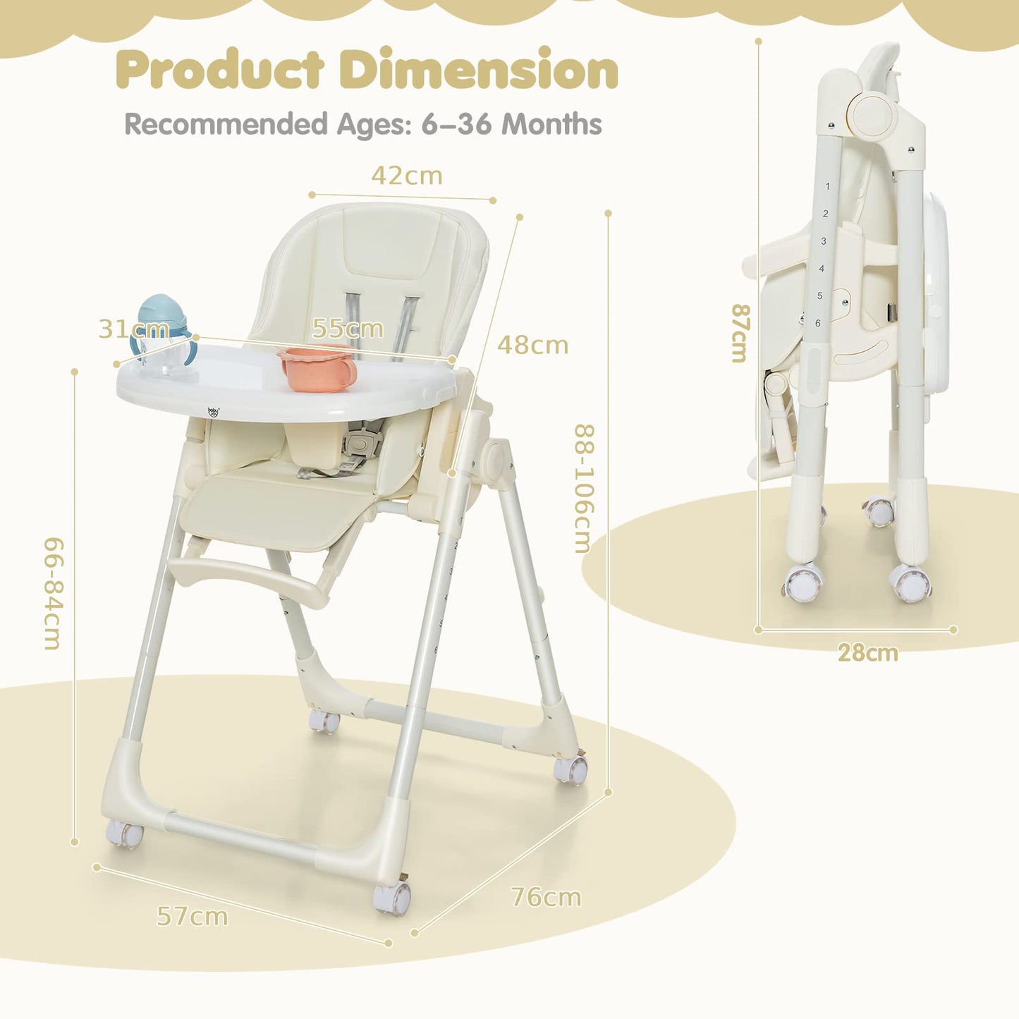 Giantex Foldable Highchair for Babies and Toddlers