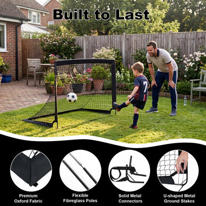 Portable Football Goals Set of 2, 4 x 3 ft Pop Up Soccer Nets
