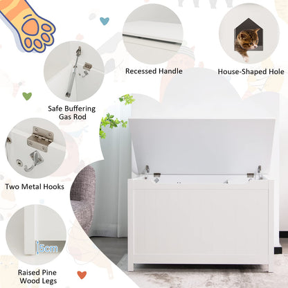 Wooden Cat Litter Box Enclosure with Top Opening