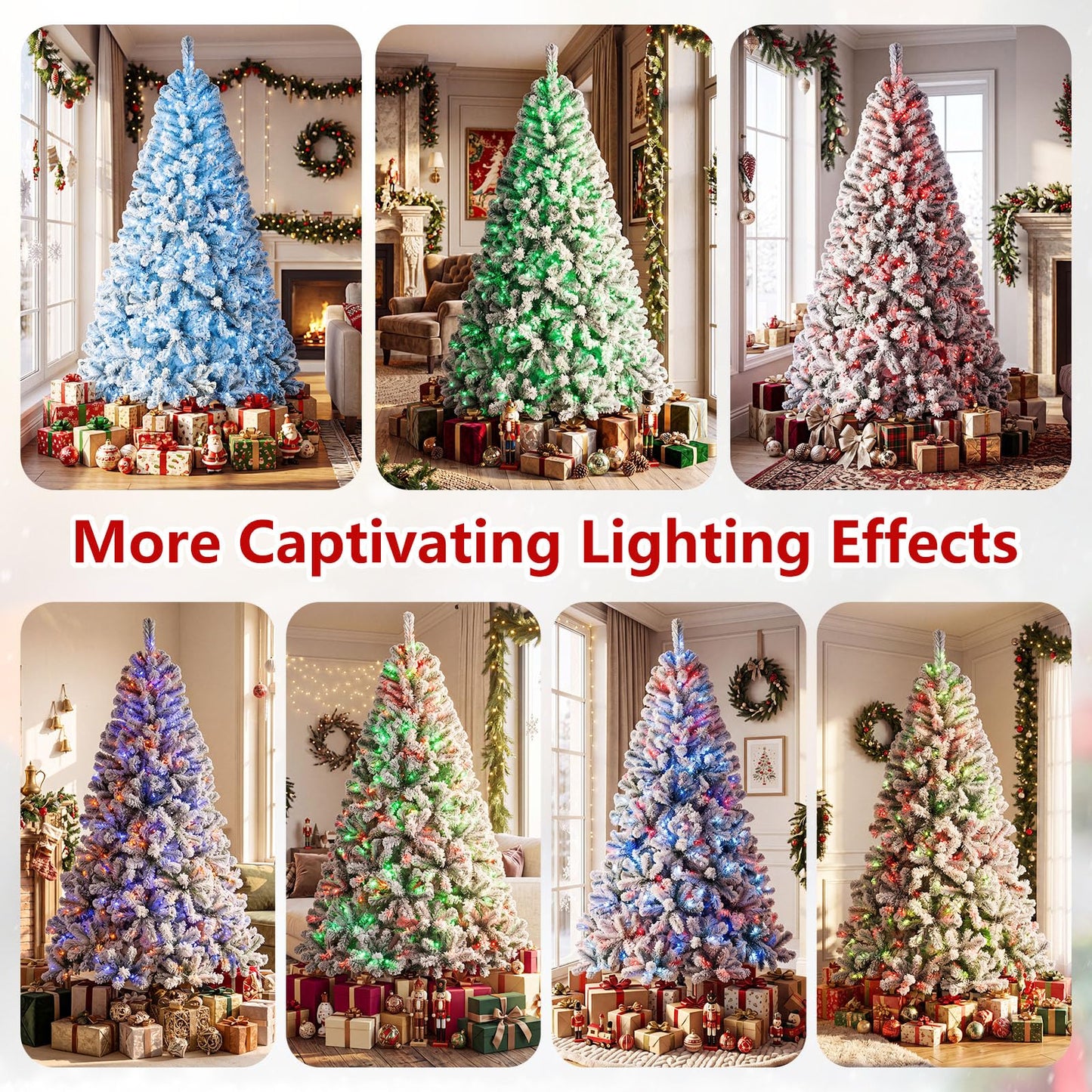 6FT Pre-lit Christmas Tree with 300 RGB LED Lights