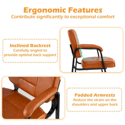 Set of 2 Big and Tall Guest Office Chair Waiting Room Chair for Reception Meeting