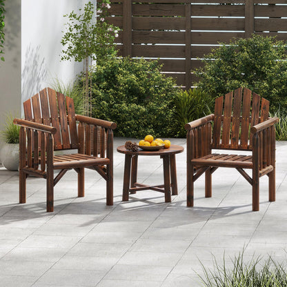 Garden Chair, Outdoor Dining Chairs with Armrests & Reclined High Backrest