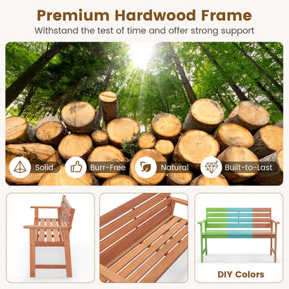 2-Seater Hardwood Ergonomic Garden Bench