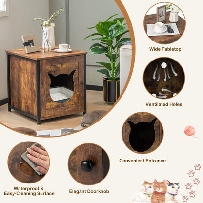 Wooden Kitty Hidden Washroom Toilet with Ventilated Hole