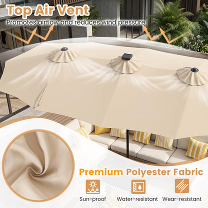 4.5m Double-Sided Parasol, 12 Heavy-Duty Ribs Extra Large Sun Umbrella