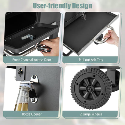 Portable Smoker Barbecue Griller with Hooks