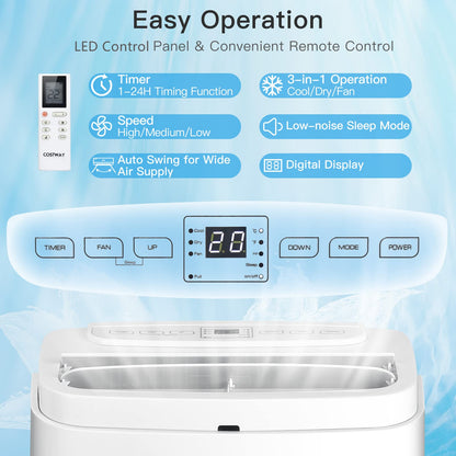 9000BTU Portable Air Conditioner 4 in 1 Mobile Cooler
