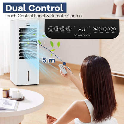 Giantex 5-in-1 Evaporative Air Cooler & Heater, Windowless Oscillating Swamp Cooler/Cooling Fan/Humidifier