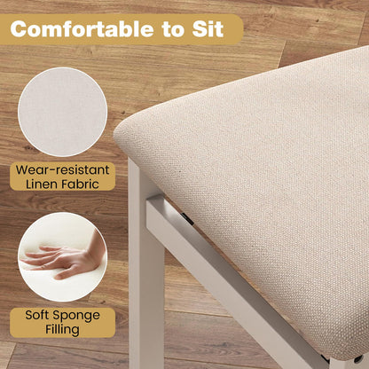 Set of 2 Folding Dining Chairs with Soft Padded Seat and Smooth Solid Backrest