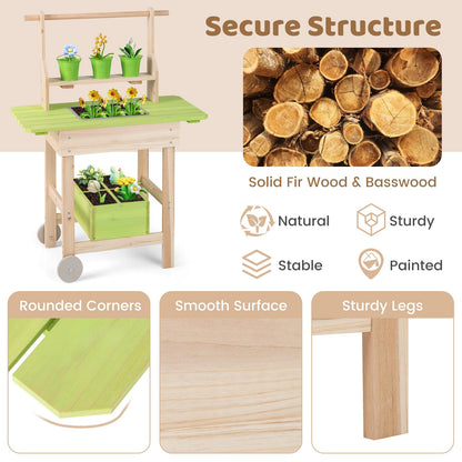 Mud Kitchen, Outdoor Kids Play Kitchen with Removable Pots