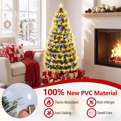 5FT Fiber Optic Christmas Tree, Pre-lit Artificial Xmas Tree