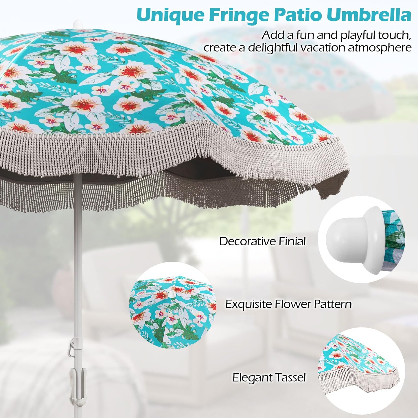 6.5FT UPF50+ Sun Protection Sunshade Shelter with Carrying Bag and Push Button Tilt