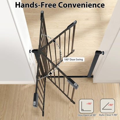 Safety Gate, 75-82cm Pressure Fit Baby Gates with Double-lock Door