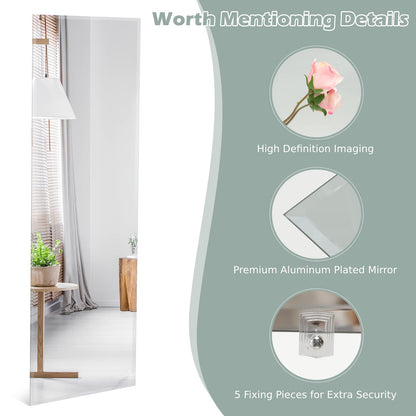Full Length Wall Mounted Mirror for Bathroom Bedroom Entryway