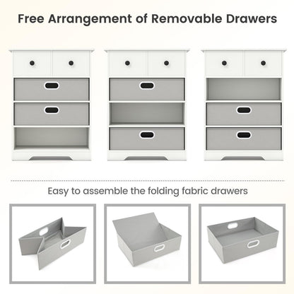 4-Drawer Dresser Cabinet with Open Shelf Freestanding Bedside Chest