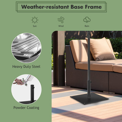 50 CM Patio Umbrella Base with 4 Adjustable Footpads for Patio Poolside