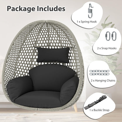 Swing Egg Chair with Soft Thick Cushion and Head Pillow