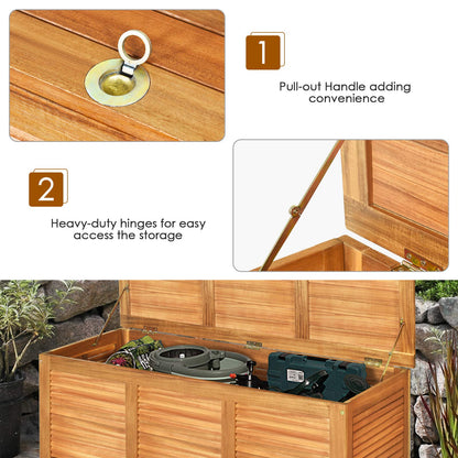 114cm Garden Storage Bench with Flexible Hinges and Handle