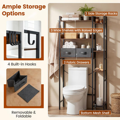Over Toilet Storage Unit, Reversible Bathroom Shelf Space Saver