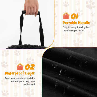 Fluffy Dog Mat Couch Cover Protector with Detachable Washable Cover and Anti-slip Bottom