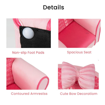 Upholstered Toddler Couch with Ultra Soft Velvet Cover and Spacious Backrest