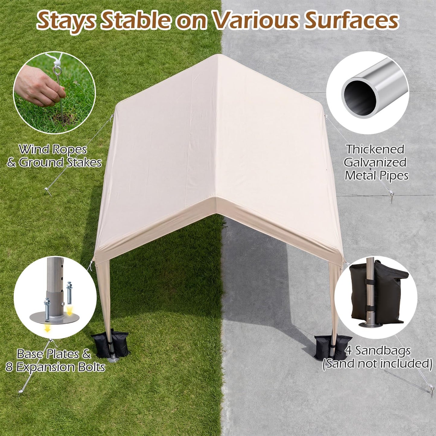 3 x 3 m Heavy Duty Garden Gazebo, Large Marquee Party Tent