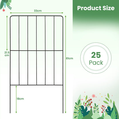 GiantexUK Decorative Garden Fence 51in x 14ft/24in x 13ft Foldable Rustproof Metal Wire Fencing