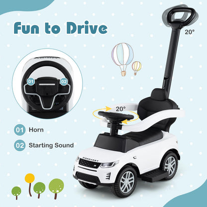 3 in 1 Push Car for Toddlers Licensed Land Rover Discovery Ride on Toy
