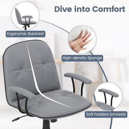 Home Office Office Chair, PU Leather Desk Chair with Rocking Function