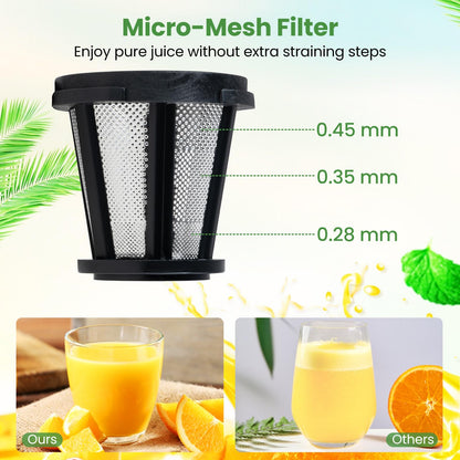 Cold Press Juicer Machine, 7-Stage System, BPA-Free (95% Yield)