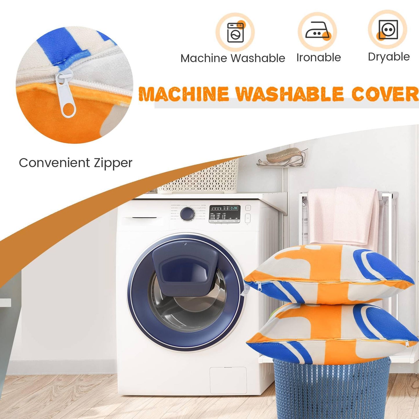 Soft Velvet Covered Decorative Throw Pillow Set of 4