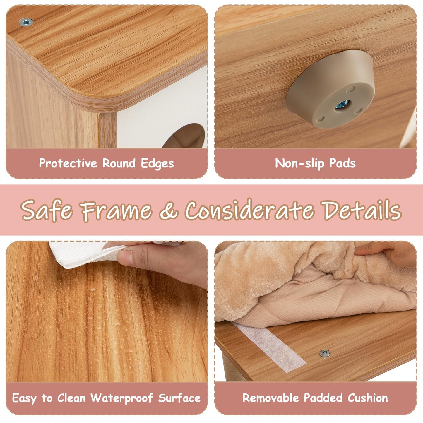 5-Tier Cat Tree Tower with Cando and 2 Padded Plush Perches