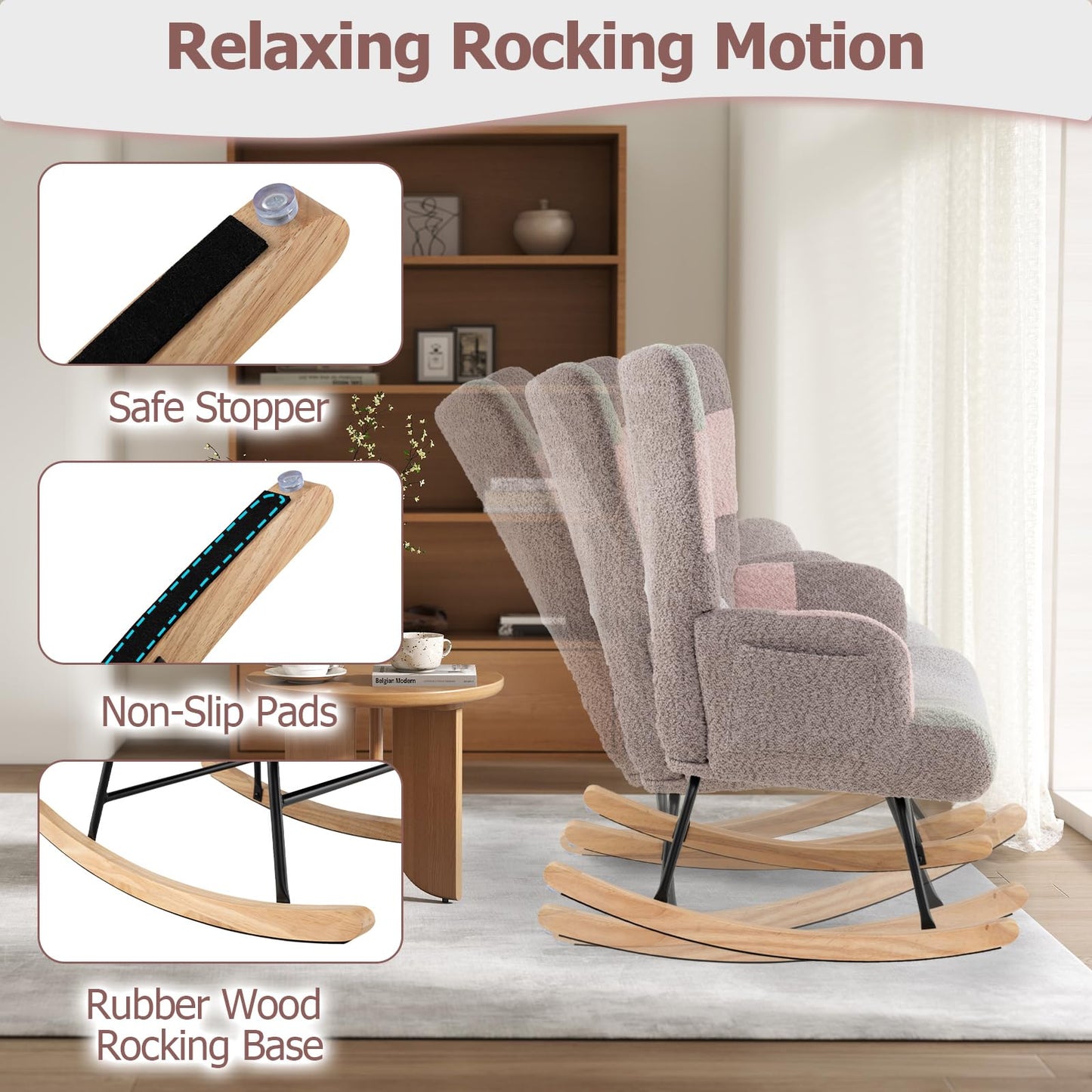 Relax Rocking Chair for Nursery Living Room Bedroom