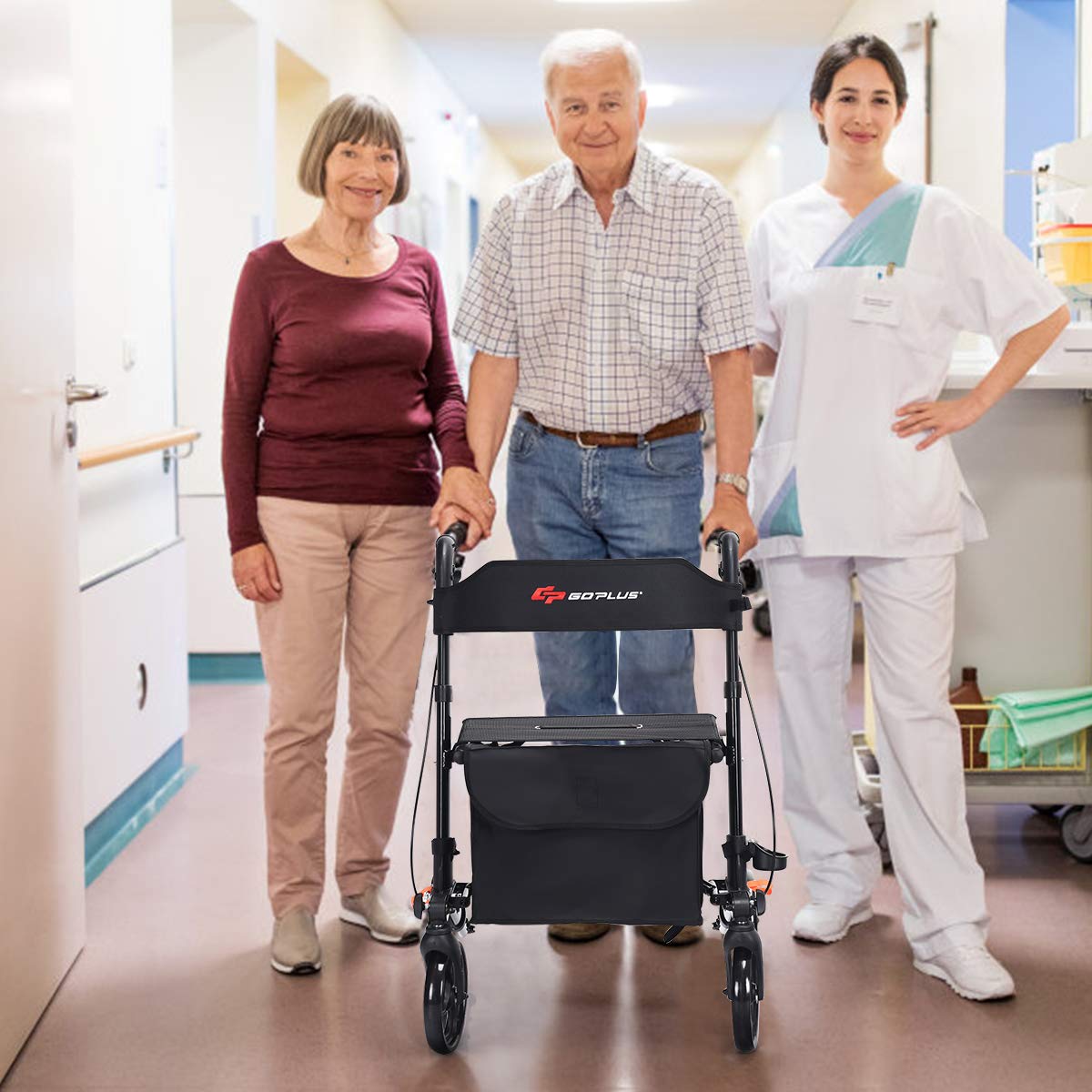 Lightweight Aluminium Folding Walking Mobility Aid With 4 Wheels