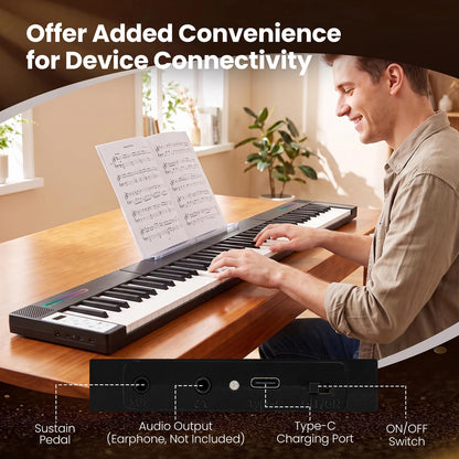 88 Keys Keyboard Piano,Magnetic Digital Piano with Wireless