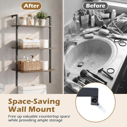3-Tier Wall Mounted Shelves for Living Room Home Office