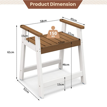 Waterproof HDPE Shower Bench with Armrests