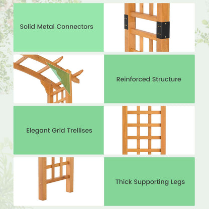 229cm Wooden Trellis Pergola Arbour for Party Wedding Backyard Patio