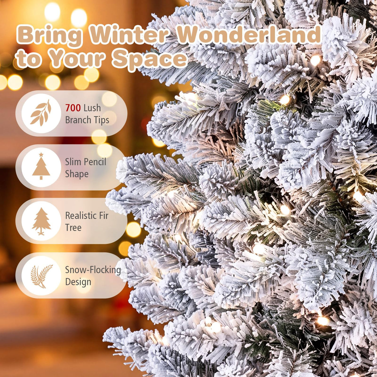 6FT Pre-Lit Christmas Tree with RGB LED Lights