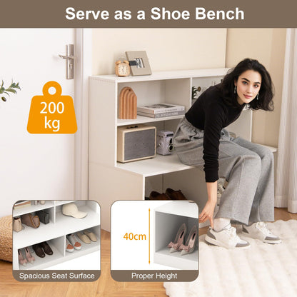 6 Compartments Wooden Shoe Rack Stand for Hallway