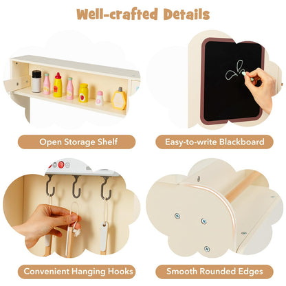 Corner Kitchen Playset with Large Fridge for Toddlers 3+ Years Old