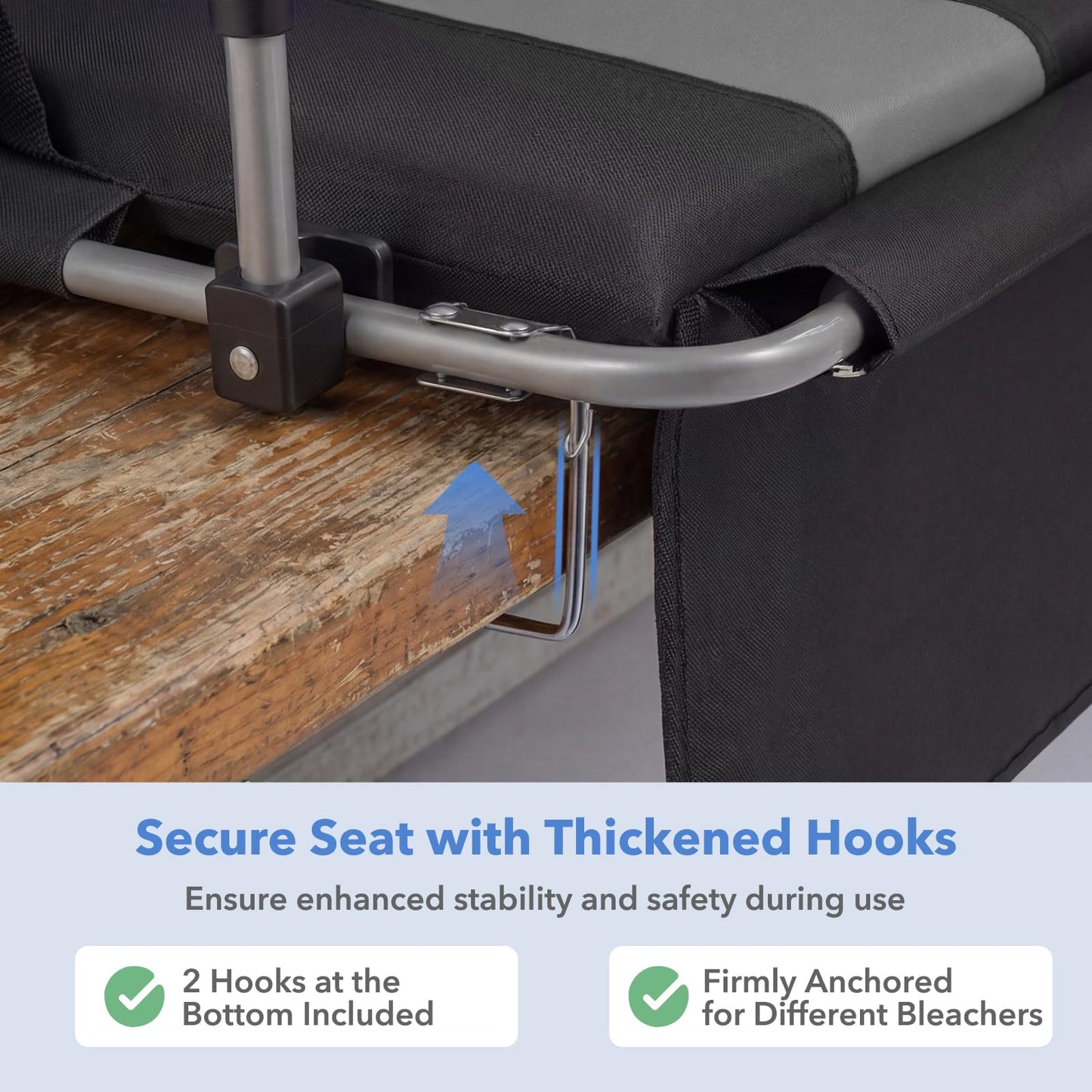Foldable Stadium Seat, Padded Camping Chair with Back Support