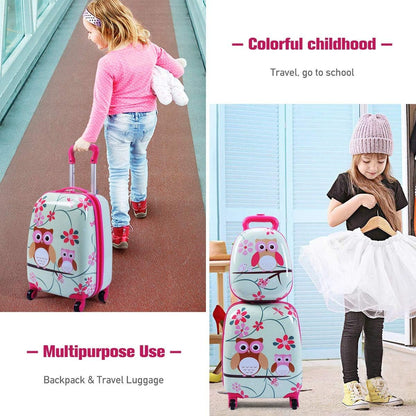 12'' Backpack 16'' Suitcase Children Boys Girls Travel School Trolley Case
