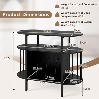 LED Record Player Stand with Charging Station