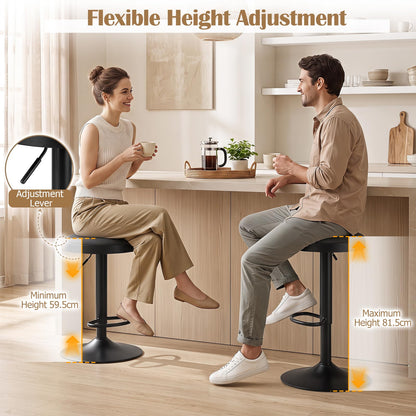 Bar Stools Set of 1 with Fabric Padded Seat & Adjustable Height