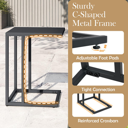 C Shaped Garden Side Table for Living Room